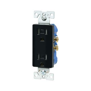 Cooper Wiring Devices 15 Amp Black Decorator Duplex Electrical Outlet