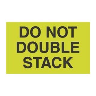 3" x 5" Black/Fluorescent Green Do Not Double Stack Labels (500 per Roll)  Shipping Labels 
