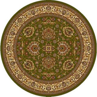 Home Dynamix Brussels 5 ft 2 in x 5 ft 2 in Round Green Floral Area Rug