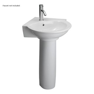 Barclay Evolution 33 in H White Vitreous China Complete Pedestal Sink