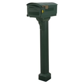 Rubbermaid 11 in x 51 in Plastic Green Post Mailbox with Post