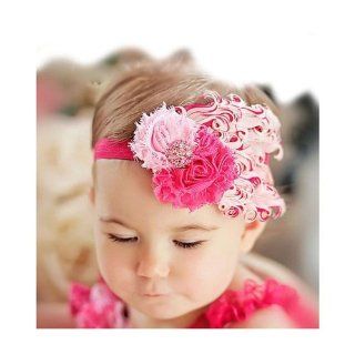 Generic Baby Newborn Toddler Girls Feather Headband Head Wear Photography Prop(Rose Pink) Infant And Toddler Hair Accessories Clothing