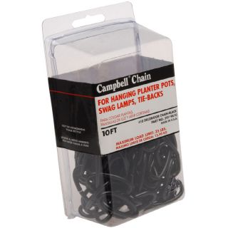 Campbell Commercial 10 ft Weldless Black Polycoat Metal Chain