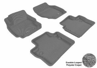 3D MAXpider Complete Set Custom Fit Floor Mat for Select Volvo S80 Models   Classic Carpet (Gray) Automotive