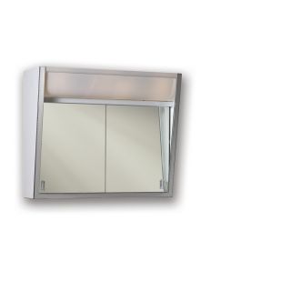 Broan Topsider 24 in x 19 1/2 in Stainless Steel Lighted Metal Surface Mount Medicine Cabinet