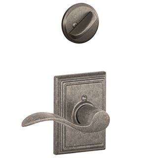 Schlage 1 3/8 in to 1 3/4 in Distressed Nickel Decorative Single Cylinder Lever Entry Door Interior Handles