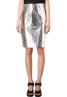 Milly Leather skirt   silver