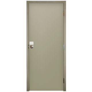 Milliken Fire Resistant Flush Prehung Inswing Steel Entry Door Prehung (Common 80 in x 36 in; Actual 80 in x 36 in)