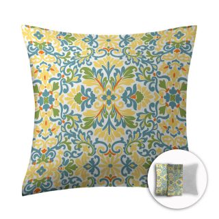 Style Selections 16 in W x 16 in L Yellow Square Accent Pillow Cover