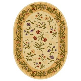 Shaw Living Summer 5 ft 5 in x 7 ft 8 in Oval Beige Floral Area Rug
