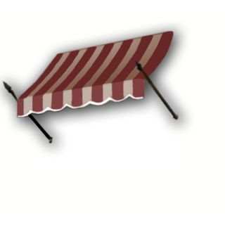 Awntech 10 ft 4 1/2 in Wide x 2 ft 8 in Projection Burgundy/Tan Striped Open Slope Window/Door Awning
