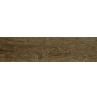 Style Selections Metro Wood Walnut Glazed Porcelain Floor Tile (Common 6 in x 24 in; Actual 5.75 in x 23.75 in)