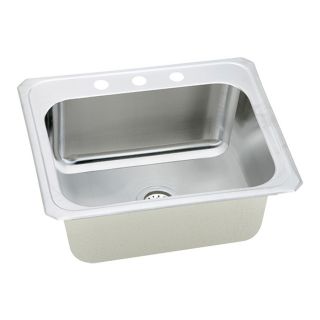Elkay Celebrity 20 Gauge Single Basin Drop In Stainless Steel Kitchen Sink