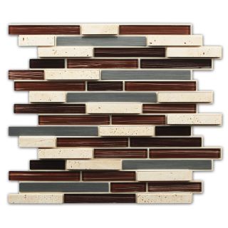 Instant Mosaic 2013 Brown Mixed Material (Glass and Metal) Mosaic Indoor/Outdoor Peel and Stick Wall Tile (Common 12 in x 14 in; Actual 12 in x 14 in)