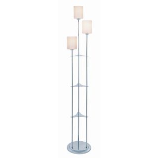 Lite Source 63.5 in Chrome Indoor Floor Lamp with Glass Shade