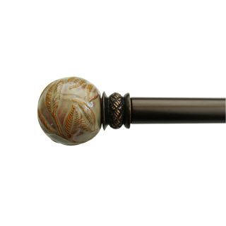 allen + roth 72 in to 144 in Oil Rubbed Bronze Metal Single Curtain Rod