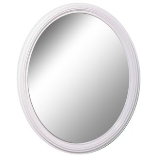 Style Selections 25 in x 31 in White Oval Framed Wall Mirror