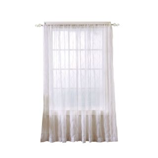 Simply Classic Samara 84 in L Solid White Rod Pocket Sheer Curtain