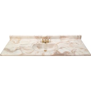 Style Selections Caramel Cultured Marble Integral Single Sink Bathroom Vanity Top (Common 49 in x 22 in; Actual 49 in x 22 in)