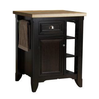 allen + roth 28 in L x 24 in W x 36 in H Chocolate Brown Kitchen Island