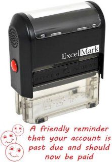 FRIENDLY REMINDER PAST DUE   Self Inking Bill Collection Stamp in Red Ink  Business Stamps 