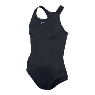 Nike Core Solid Power Back Girls Tank Swimsuit   Black