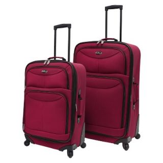 U.S. Traveler 2 Piece Expandable Spinner Luggage Set (Maroon)
