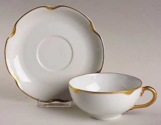 Haviland Silver Anniversary Flat Cup & Saucer Set, Fine China Dinnerware   H&Co,
