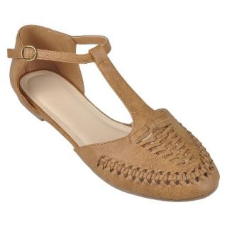 Womens Journee Collection T strap Flats   Tan 9
