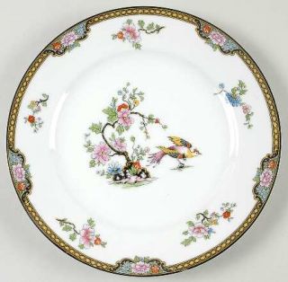 Noritake Pheasant Luncheon Plate, Fine China Dinnerware   Black & Yellow Edge,Bi