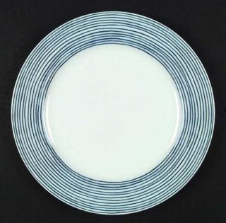 Fitz & Floyd Les Bands Blue Dinner Plate, Fine China Dinnerware   Blue Stripes O
