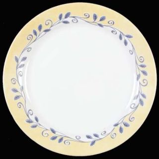 Corning Bella Vista Dinner Plate, Fine China Dinnerware   Blue Leaves/Scrolls On