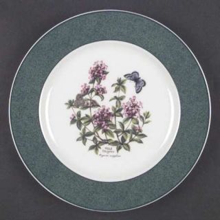 Royal Worcester Worcester Herbs Green Trim Accent Salad Plate, Fine China Dinner