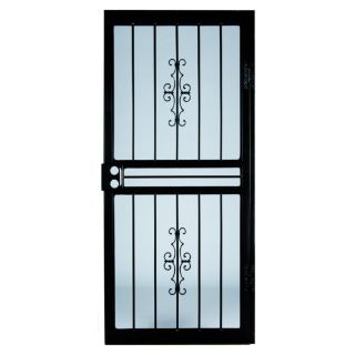 LARSON Courtyard Black Steel Security Door (Common 81 in x 36 in; Actual 80.03 in x 38.62 in)