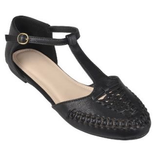 Womens Journee Collection T strap Flats   Black 7.5