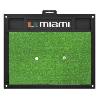 Fanmats NCAA Miami (FL) Hurricanes Golf Hitting Mats   Green/Black (20 L x 17