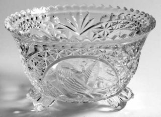 Hofbauer Byrdes Collection (The) 3 Toed Footed Bowl   Clear, Pressed, Bird