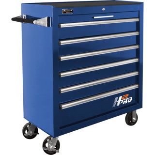 Homak H2PRO 36 Inch 6 Drawer Roller Tool Cabinet   Blue, 36 1/8 Inch W x 22 7/8