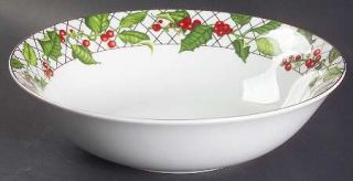 Reed & Barton Holly Berry 9 Round Vegetable Bowl, Fine China Dinnerware   Green