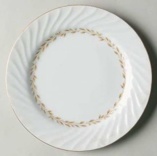 Grantcrest Golden Swirl Salad Plate, Fine China Dinnerware   Ring Of Wheat On Wh