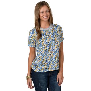 Hailey Jeans Co. Juniors Cuffed Short sleeve Floral Print Top