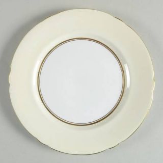 Shelley 13750 Salad Plate, Fine China Dinnerware   Cream Rim,White Center,Gold V