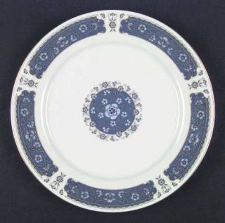 Carico Renaissance Dinner Plate, Fine China Dinnerware   Blue/Red Floral Rim & C