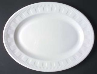 Wedgwood Colosseum (Whiteware) 15 Oval Serving Platter, Fine China Dinnerware  
