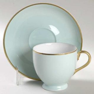 Ralph Lauren HamptonS Tea Mint Green Footed Cup & Saucer Set, Fine China Dinner