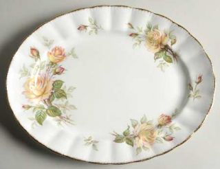 Paragon Peace Rose 13 Oval Serving Platter, Fine China Dinnerware   Yellow/Red
