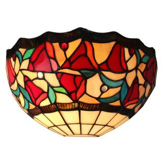 Amora Lighting Tiffany Style 12 inch Floral Wall Sconce Lamp