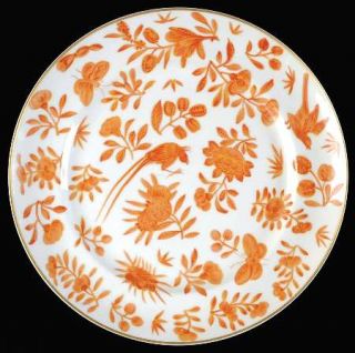 Mottahedeh Sacred Butterfly Salad Plate, Fine China Dinnerware   Orange Flowers