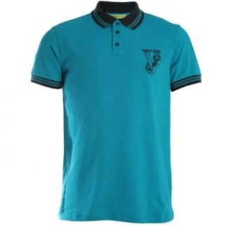 Versace B3GFA708 Contrast Collar Polo T Shirt TUQ SMALL at  Mens Clothing store