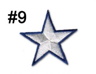 White & Blue Star Embroidered iron on patch Clothing